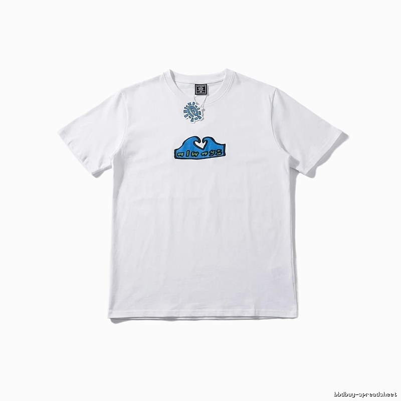 ADWYSD Wave Print Short-Sleeve White T-shirt
