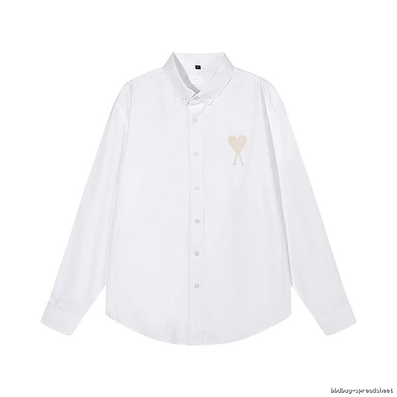 AMI Heart Embroidery White Shirt