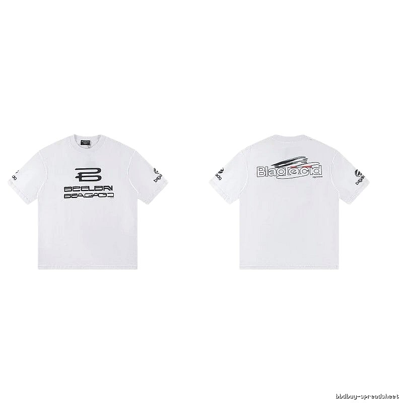 Balenciaga Trendy Racing Print White T-Shirt