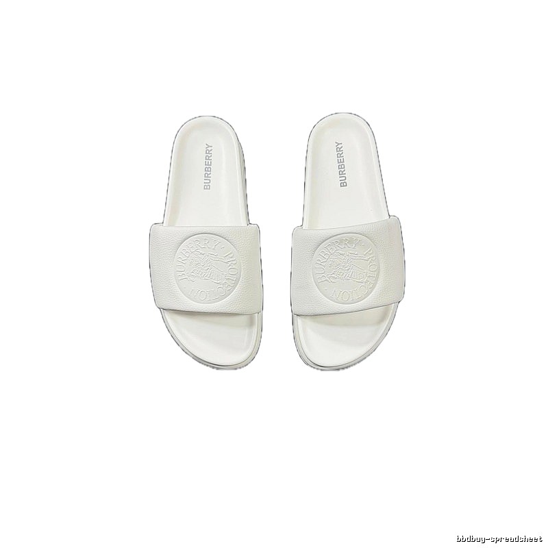 Burberry Embossed Warhorse Minimalist Style White Slides