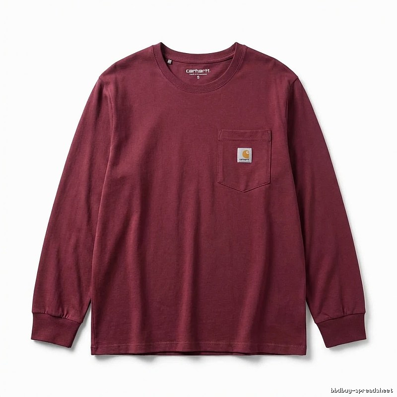 Carhartt basic simple wine red long sleeves