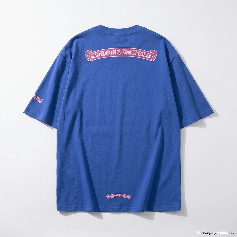 Chrome Hearts Blue Trendy and Cool Short-sleeve Shirt