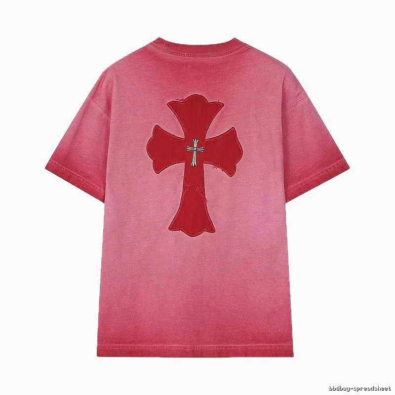 Chrome Hearts Cross Patch Street Style Pink T-Shirt