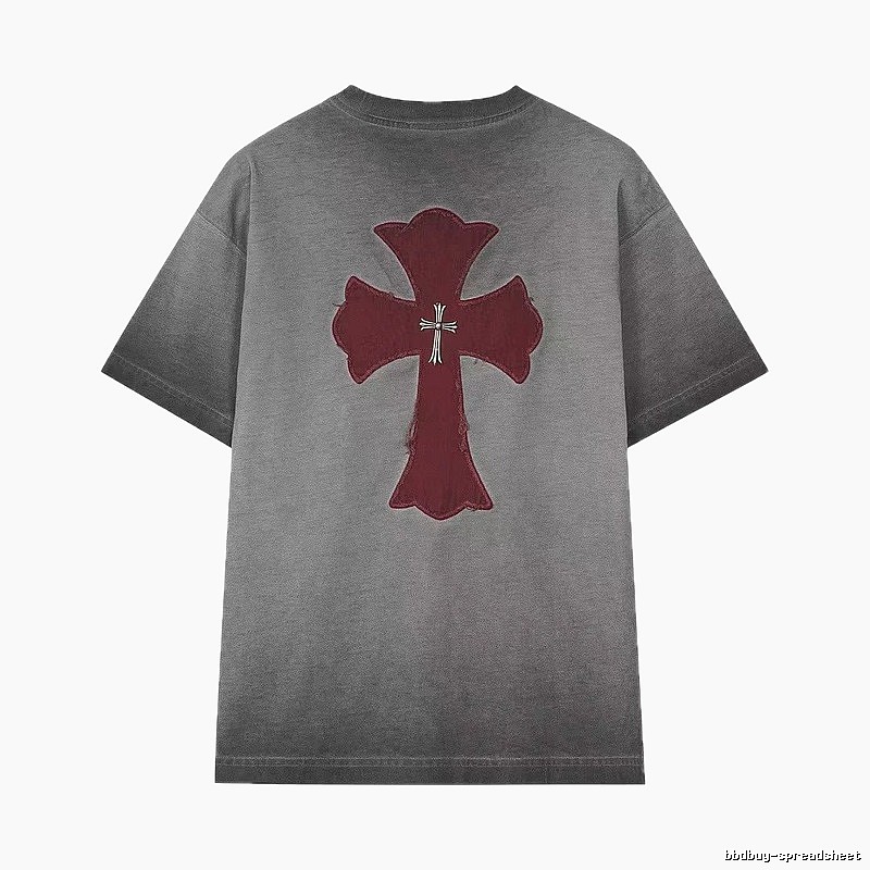 Chrome Hearts Cross Series Vintage Distressed Smoky Gray T-Shirt
