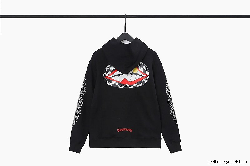 Chrome Hearts Easy Match Cross graphic hoodie Black Blue Cross for Leisure Wear