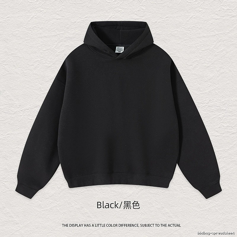 Classic Blank pullover hoodie Black Minimal A for Daily Styling