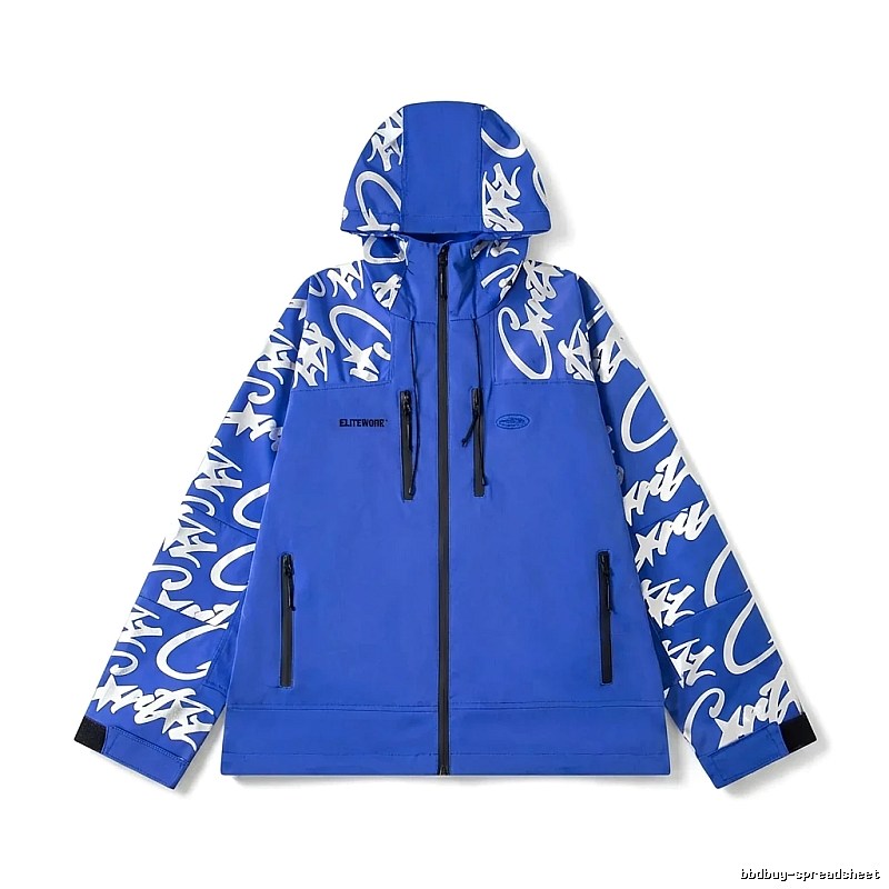 Corteiz Graffiti Style Blue Windbreaker