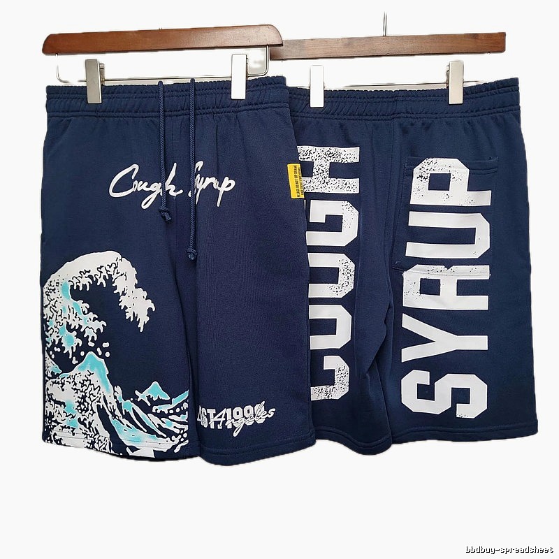 COUGH SYRUP Ukiyo-e Street Style Navy Shorts