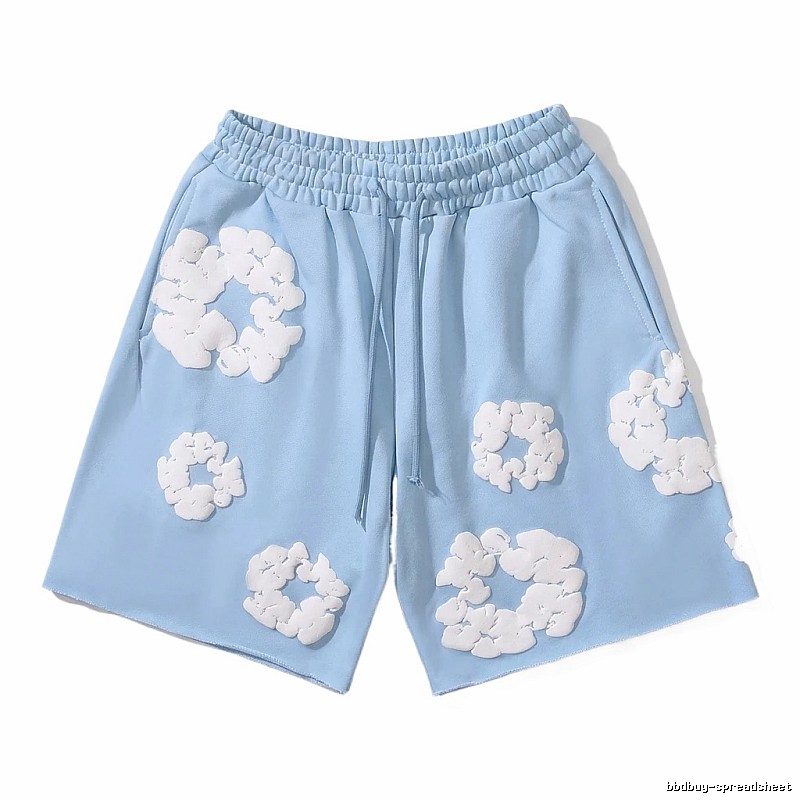DENIM TEARS Floral Style Light Blue Shorts