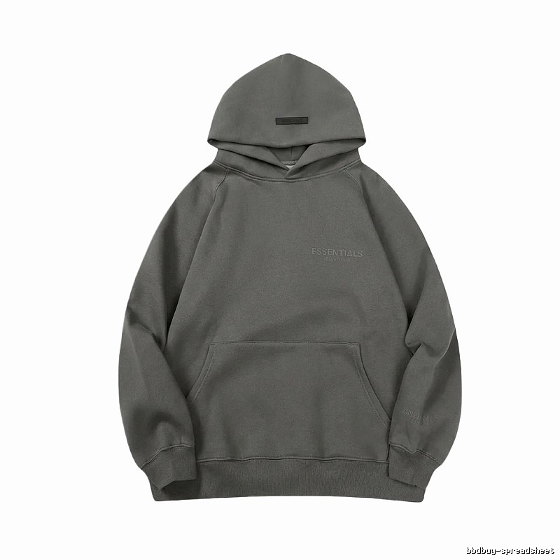 ESSENTIALS minimalist style grey hoodie