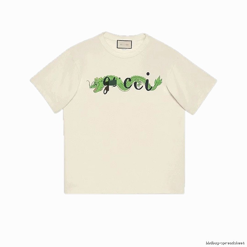 Gucci Year of the Dragon Collection Vintage Style Off-White Short Sleeve T-Shirt