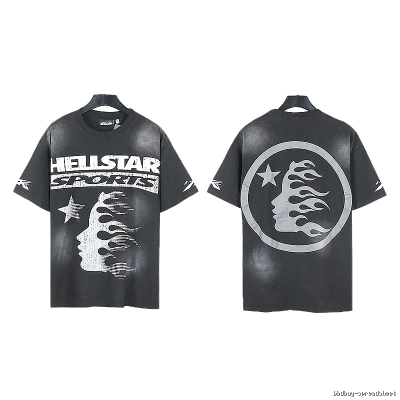 Hellstar Sporty Street Style Black Short Sleeve T-Shirt