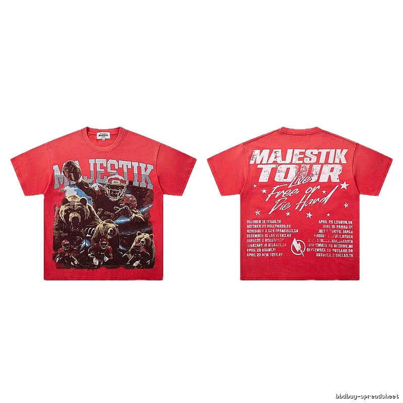MAJESTIKTOUR American Retro Red T-shirt