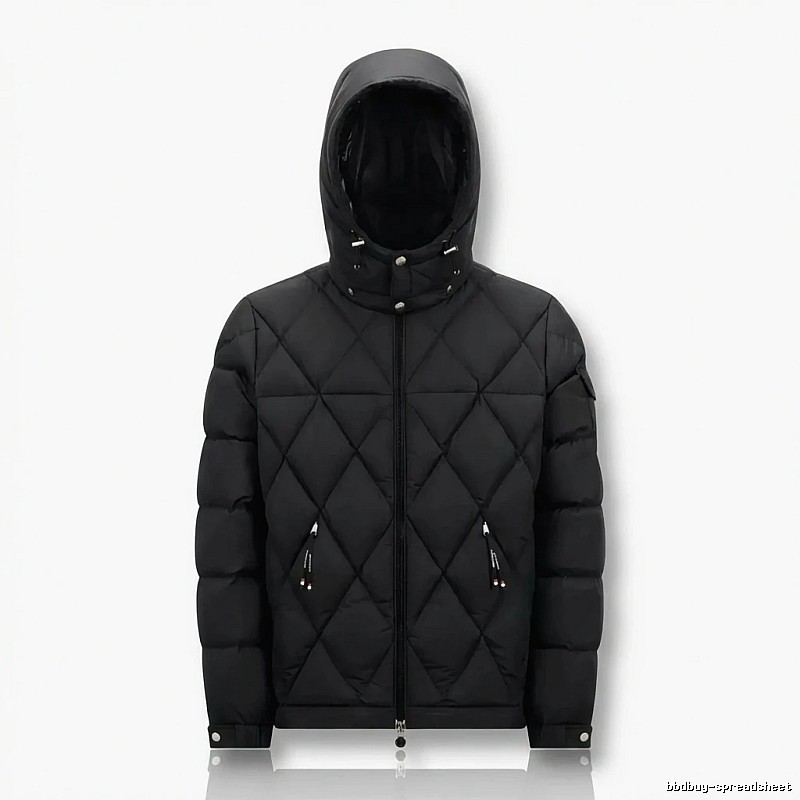 Moncler diamond-check trendy and cool style black down jacket