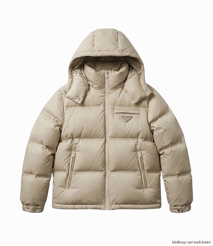 Prada classic style fashionable beige down jacket