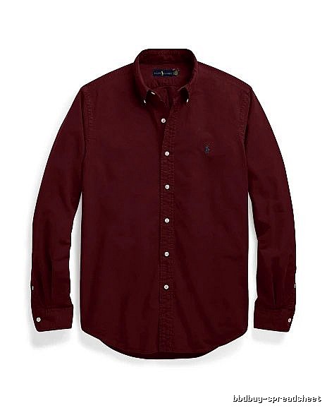 Ralph Lauren Burgundy Red Button-Down Shirt Daily Styling