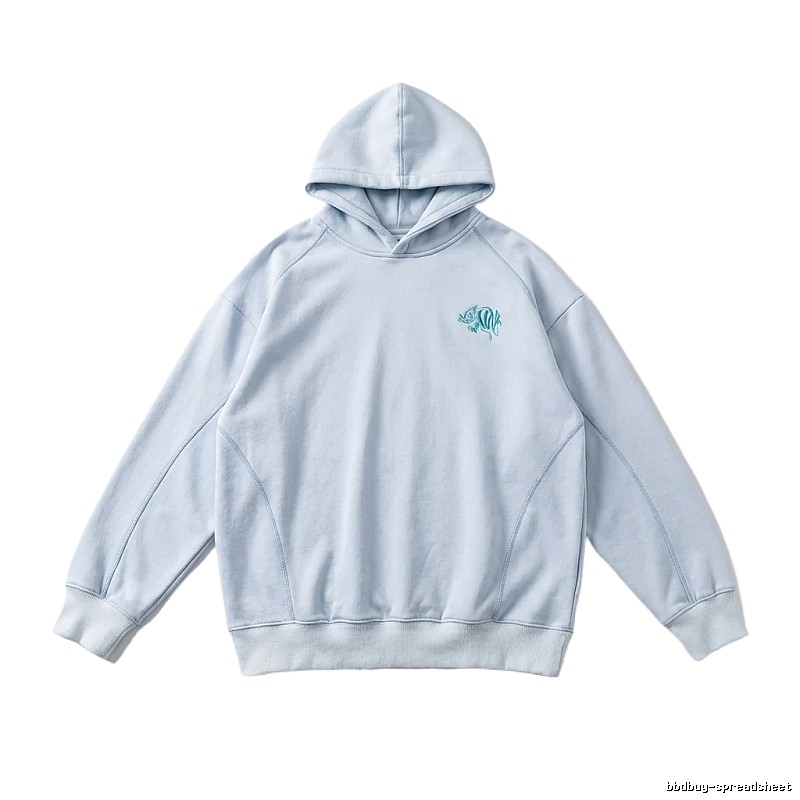 SynaWorld Simple Style Light Blue Hoodie