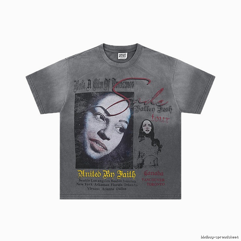 Valley Tour Vintage Distressed Washed Grey T-shirt