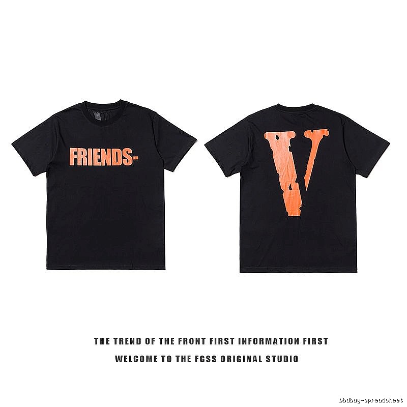 Vlone Urban Logo T-shirt Black Purple Vlone with Statement Pattern