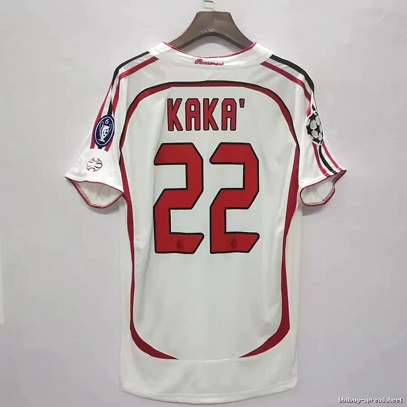 AC Milan Classic Kaka #22 soccer jersey White AC Milan for Daily Styling
