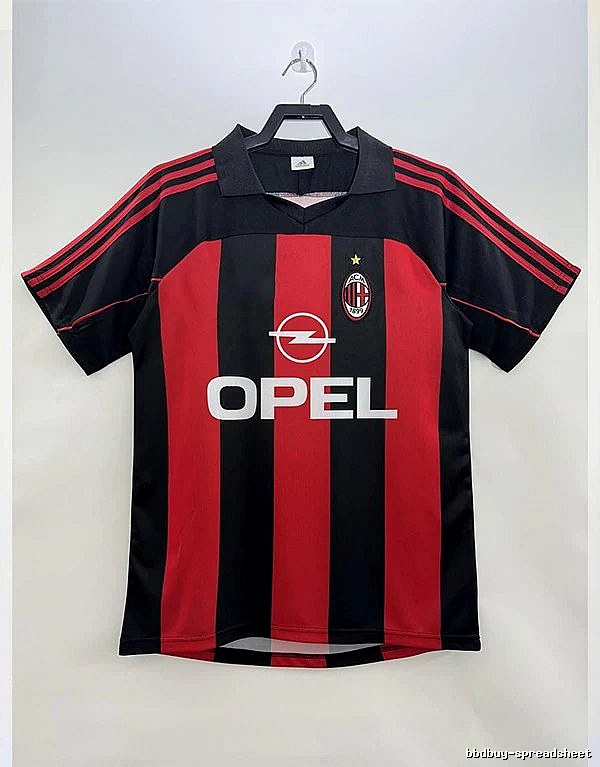 AC Milan Lightweight Retro soccer jersey Red Black Striped for Trend Styling