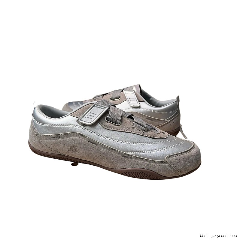 Adidas retro-style silver-gray sports shoes