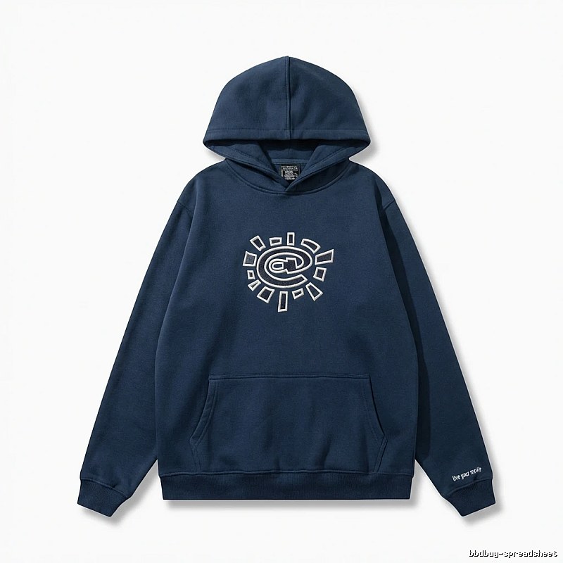 ADWYSD retro-style navy blue hoodie
