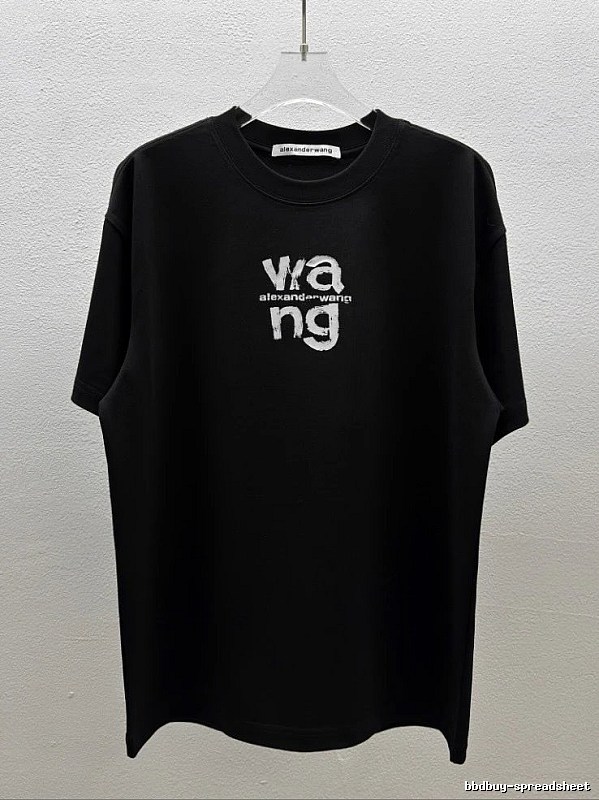 Alexander Wang Letter Print Cool Black T-Shirt