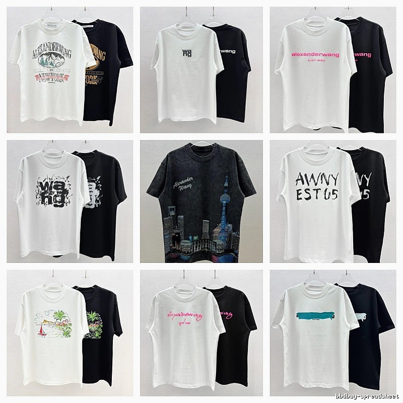 Alexander Wang Printed Street-style Black and White T-shirt