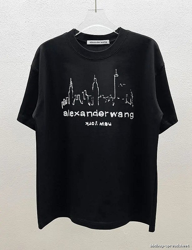 Alexander Wang Trendy & Cool Skyline Print Black T-Shirt