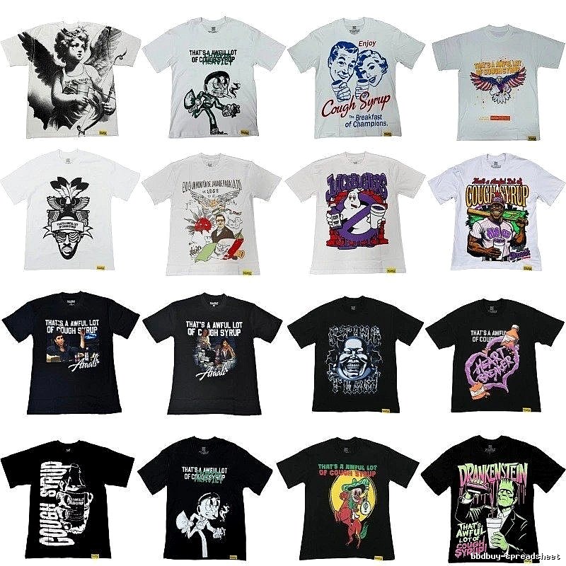 ALOCS Printed American Street Style Multi-color Short-sleeve T-shirt