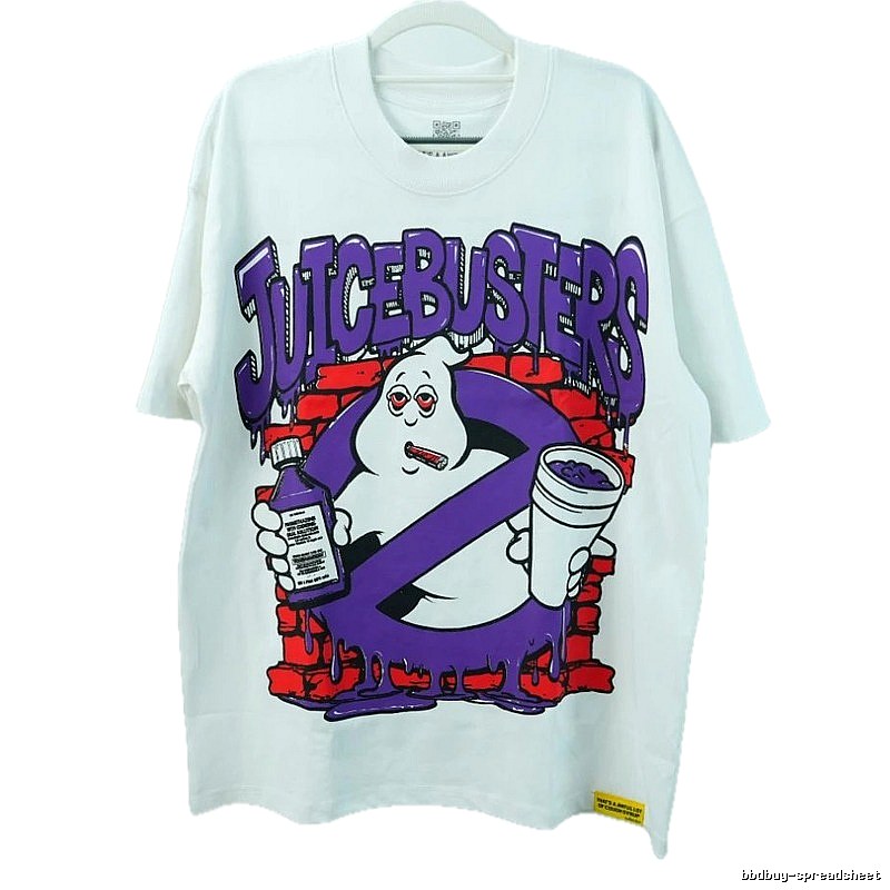 American Streetwear Brand Ghost Print White Short-sleeve T-shirt
