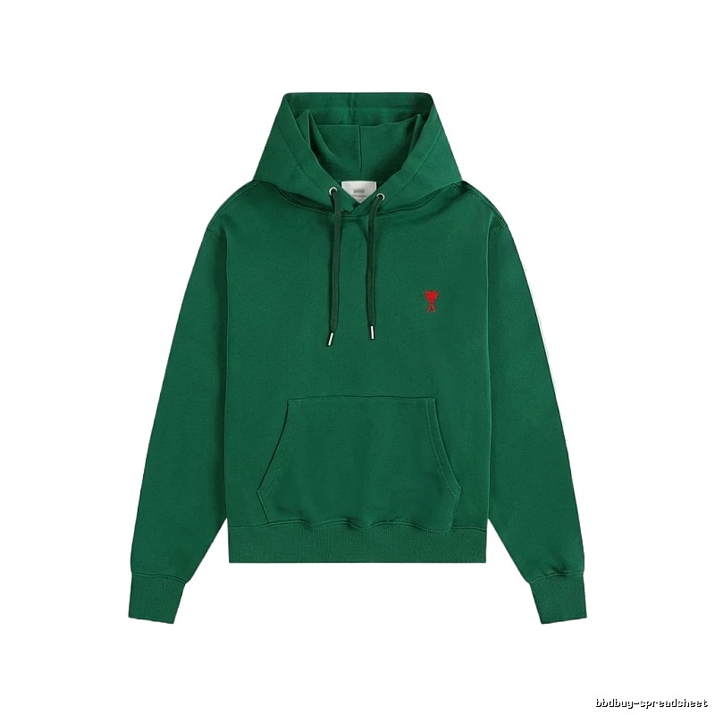 AMI classic simple style green hoodie