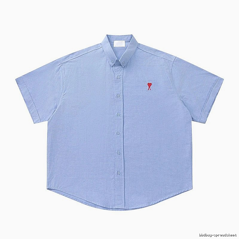 AMI Love Series Simple Style Blue Shirt