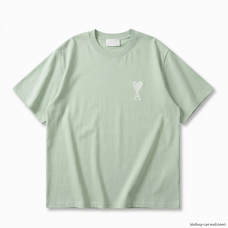 AMI Love Series Simple Style Light Green T-shirt