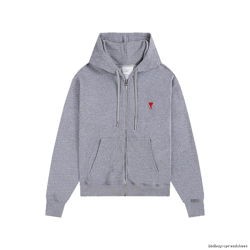 Ami Love Series Trendy Brand Grey Hoodie