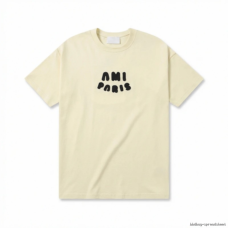 AMI Paris Casual Style Off-White T-shirt