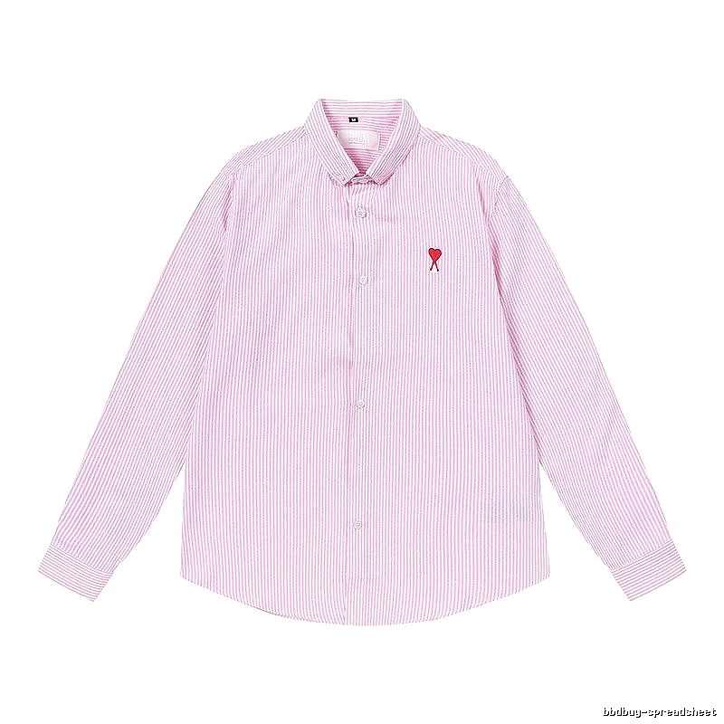 AMI Stripe Minimalist Style Pink Shirt