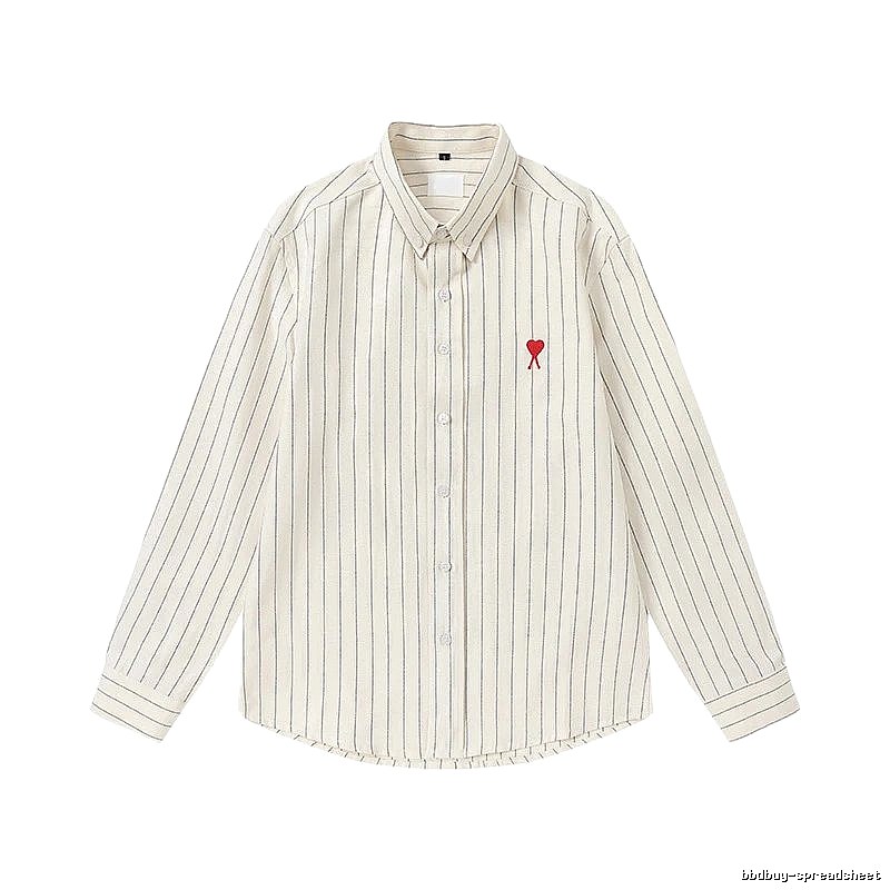 AMI Stripe Minimalist Style White Shirt