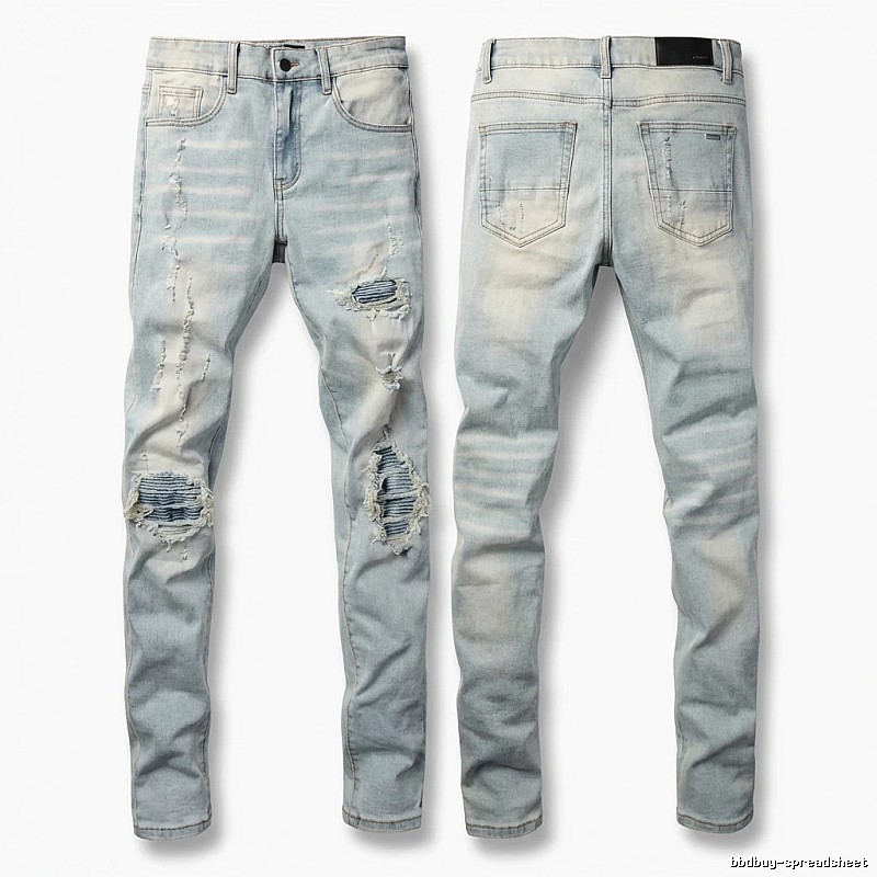 AMI Trendy Light Blue Jeans with Holes