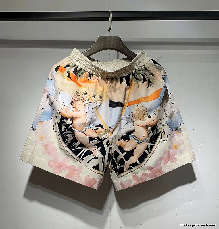 AMIRI Angel Print Vacation Style Beige Shorts
