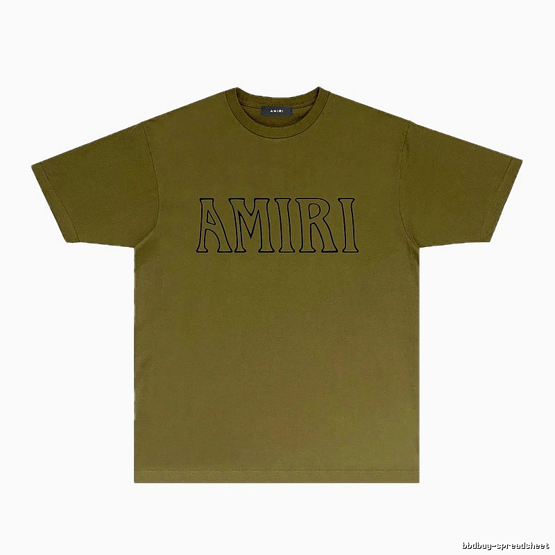 AMIRI Basic Style Minimalist Olive Green T-shirt