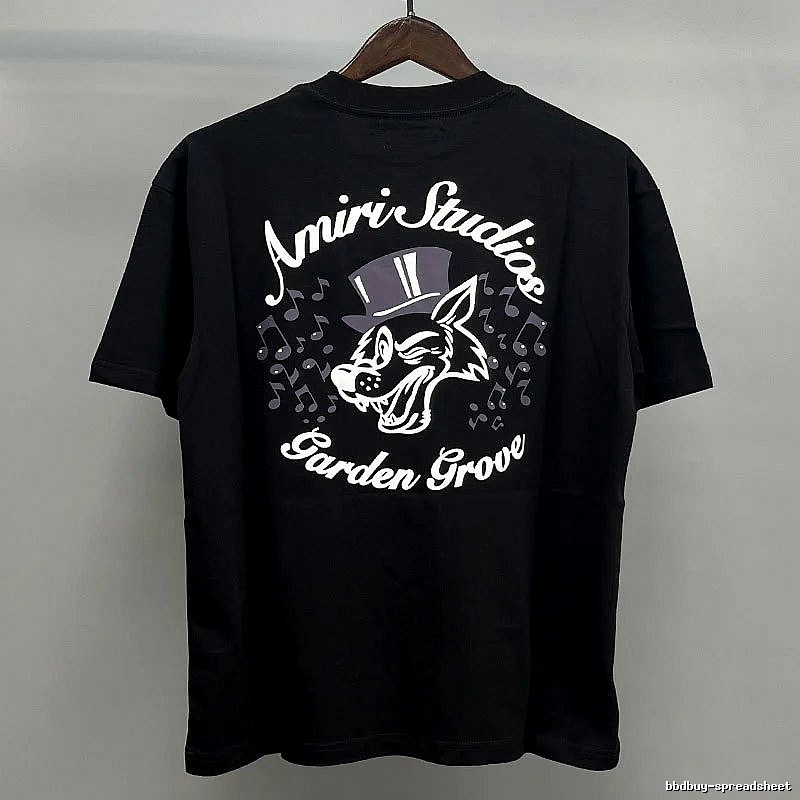 Amiri Black White Records Graphic T-Shirt Sport Casual
