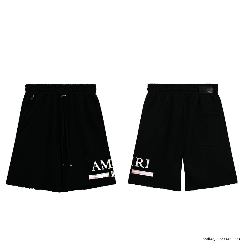 AMIRI Letter Print Street Style Black Shorts
