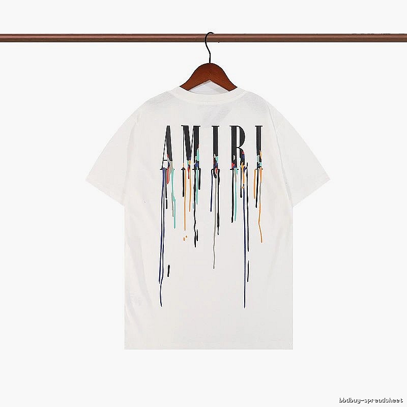 Amiri Patterned Graphic T-shirt White Blue Amiri with Polished Detail