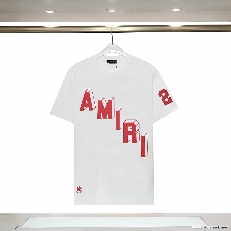 Amiri Patterned Graphic T-shirt White Blue Amiri with Signature Styling