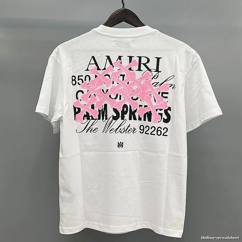 Amiri Pink White Records Graphic T-Shirt Fan Wear