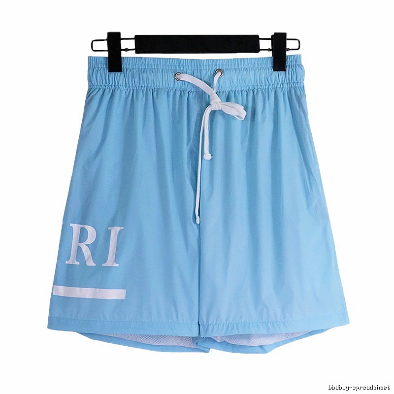 AMIRI Print Collection Street Style Light Blue Shorts