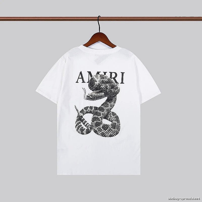 Amiri Resort Graphic T-shirt White Blue Amiri for Travel Looks