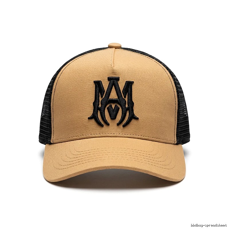 AMIRI Retro Style Brown and Black Patchwork Hat